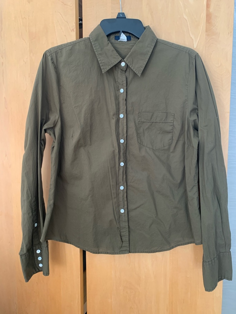 J.Crew Button Down classic Shirt Olive / khaki - sz large